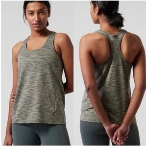 LOT OF 2 ATHLETA Ultimate Scoop Mesh Tank | Olive Green Textured and Black
